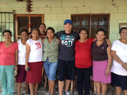 Missionary Roger Gibson with patients at a local hospital in Managua, Nicaragua